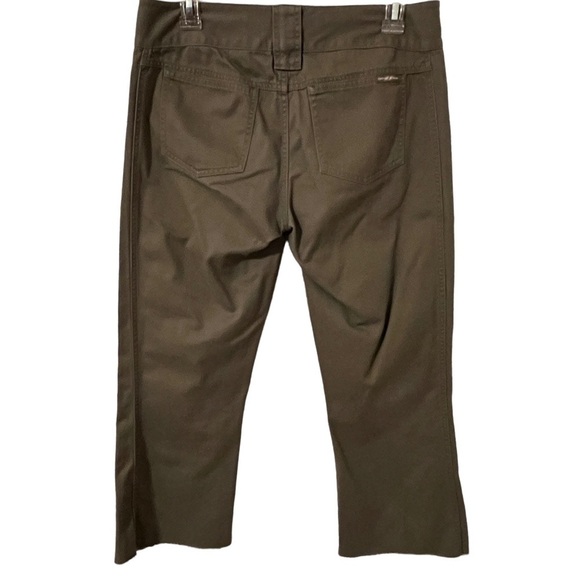 DKNY Jeans Olive Green Cropped Frayed Hem Size 8 - Picture 2 of 10